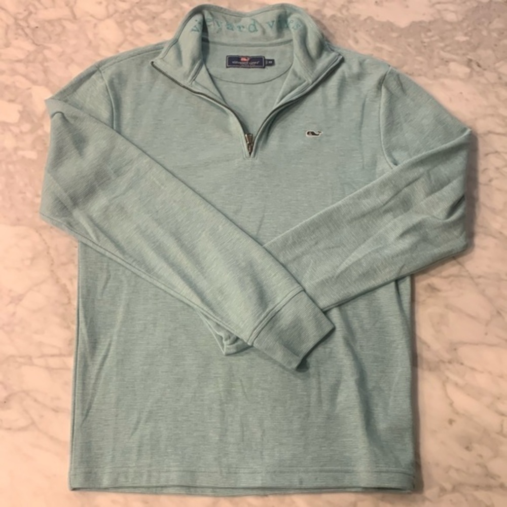 Vineyard vines saltwater 1/4 zip, lagoon tide, size XS